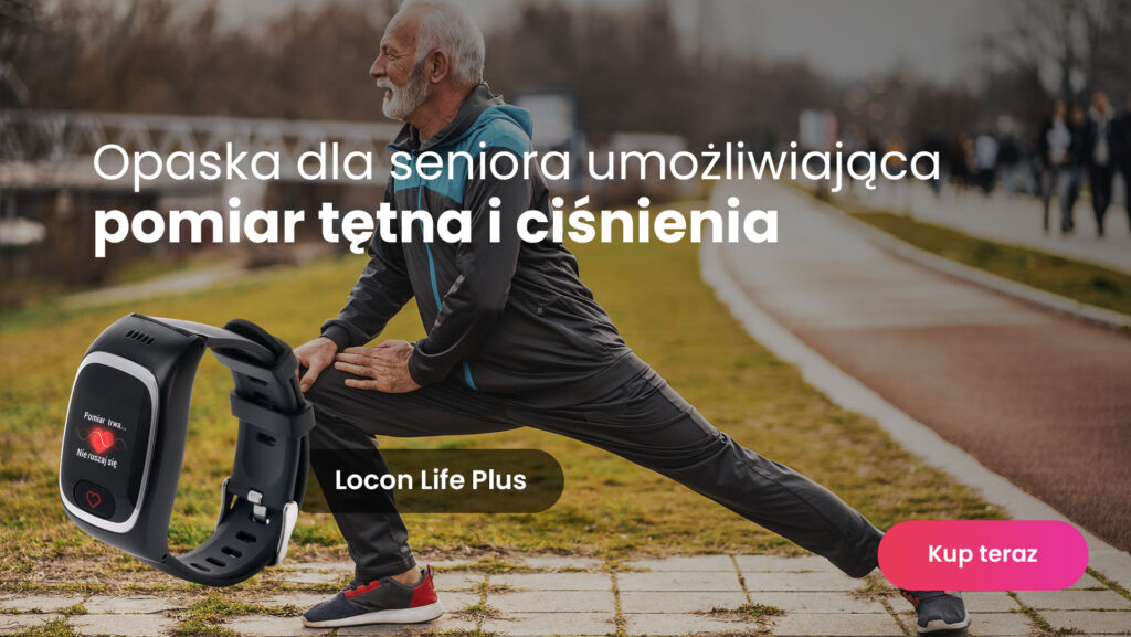 mężczyzna uprawiający jogging z opaską sos Locon Life Plus